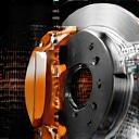 Brake pads and rotor showing brake service